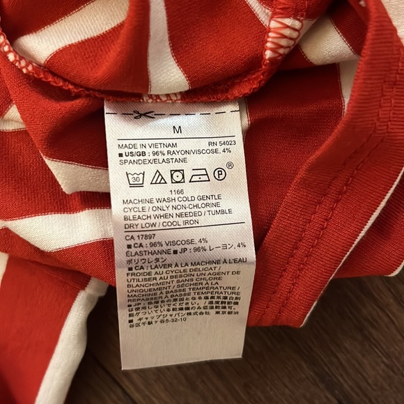 NWT Banana republic t shirt dress orange and white size medium - Picture 7 of 7